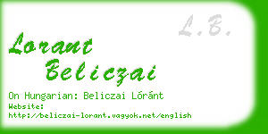 lorant beliczai business card