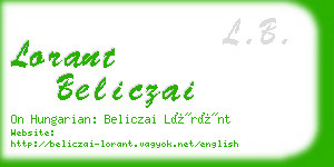 lorant beliczai business card